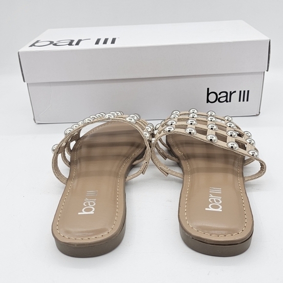 Bar III Women's Pecanna Open Toe Casual Slide Sandals Studded Nude Size 5.5M - Picture 9 of 12